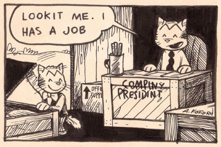 Laugh-Out-Loud cats, Kitteh saying 'Lookit me. I has a job.' 