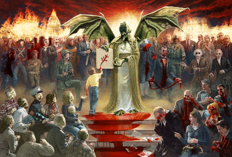 IA! IA! Ph'nglui mgw'lnafh Cthulhu R'lyeh wgah'nagl fh'tagn! one nation under Cthulhu
