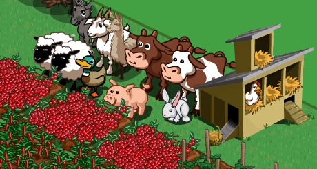 more virtual animals that you can shake a bit at sheep, pig, llama, foal, cows, goat, duck, chickens in FarmVille