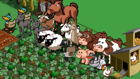 yet more goats a crowd of virtual FarmVille animals