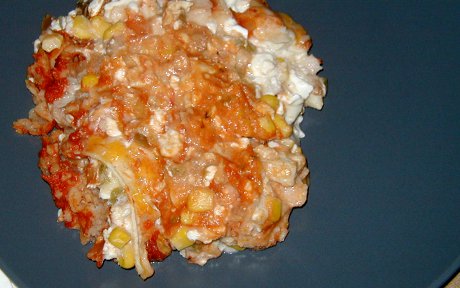 looks a bit odd, tastes great chicken lasagna with cottage cheese