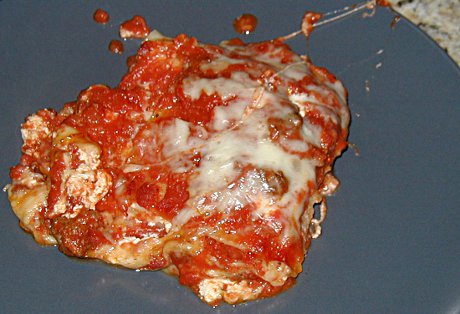 looks a bit odd, tastes great chicken lasagna with cottage cheese