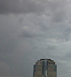 threatening sky downtown dark clouds over downtown Phoenix