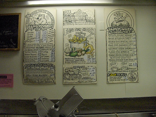 menu board at Krazy Jim's Blimpyburger in Ann Arbor