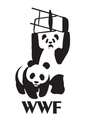 WWF, panda hitting another panda with a chair. (The WWE used to be called the WWF, causing silliness)