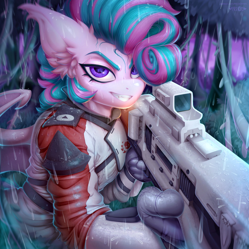 A pony with a rifle wonders where the ray guns are.