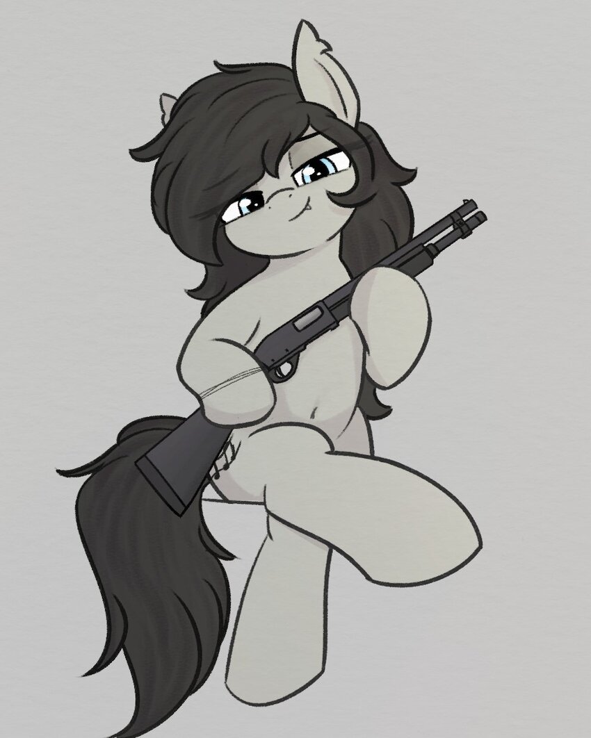 A pony with a shotgun.