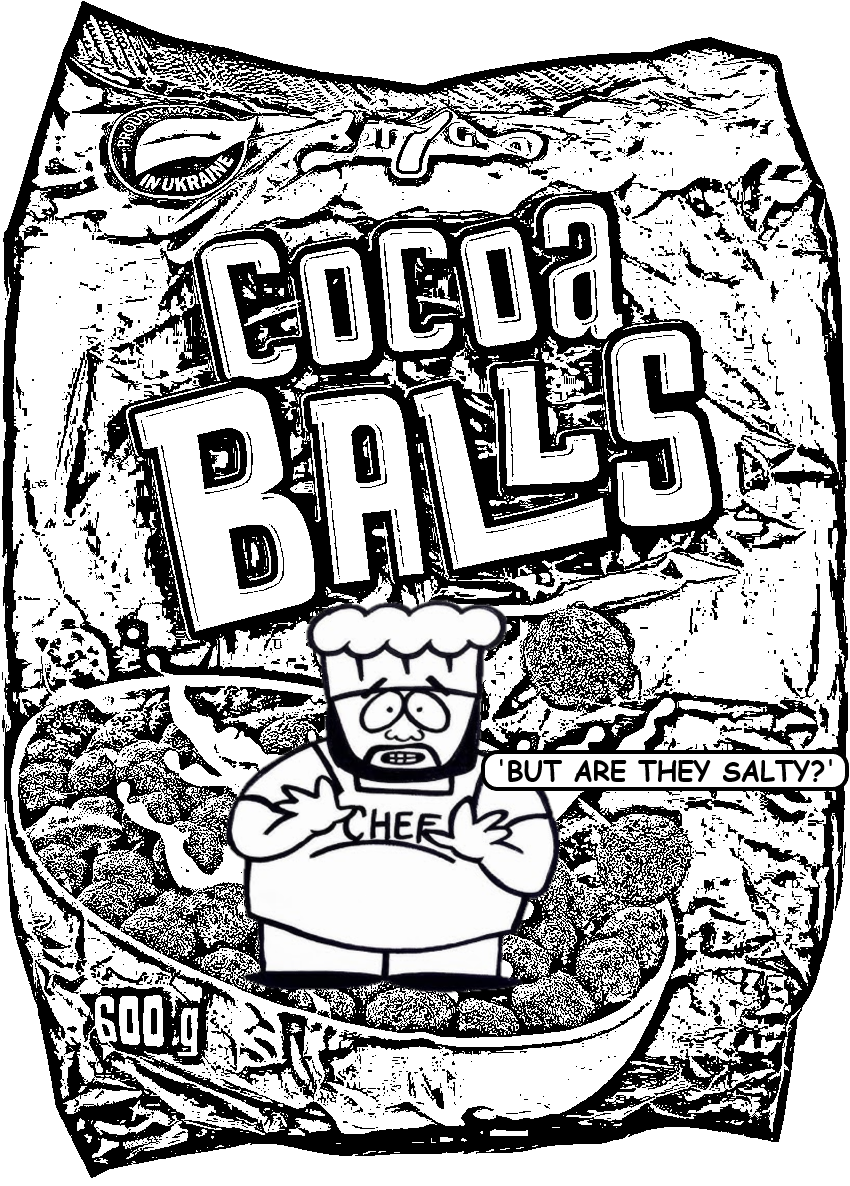Coloring book page about Cocoa Balls.