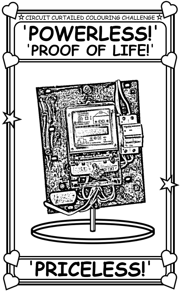 Coloring book page where Fark's Medic Zero offers a zero power proof of life.
