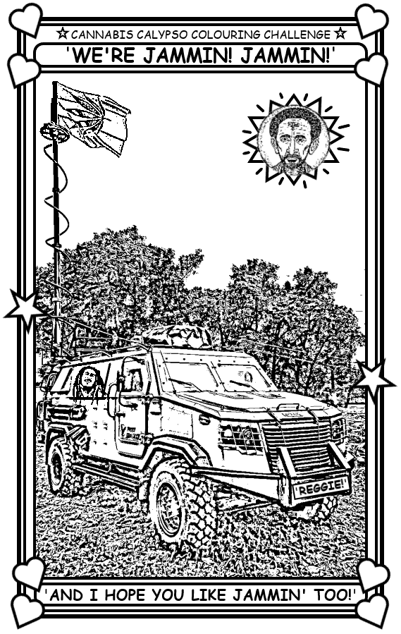 Coloring book page about the F.CK jammers (F.CK was altered by the Fark filter.)