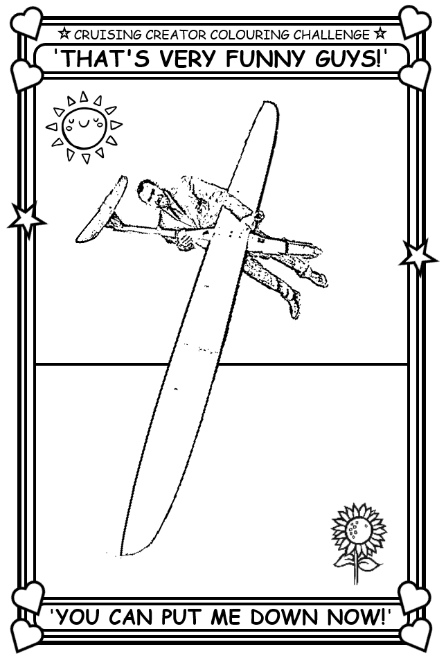 Coloring book page about a Ukrainian holding a drone.
