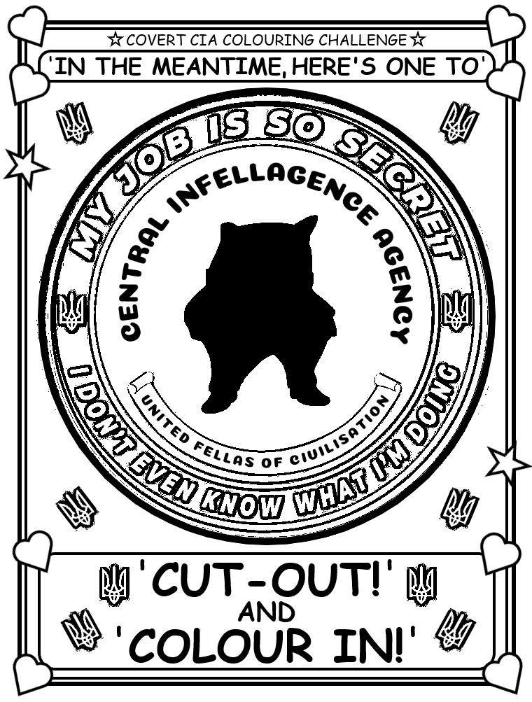 Coloring book page about the Central Infellagince Agency.