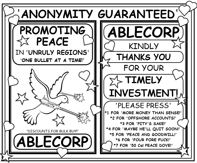 Coloring book page about peace.