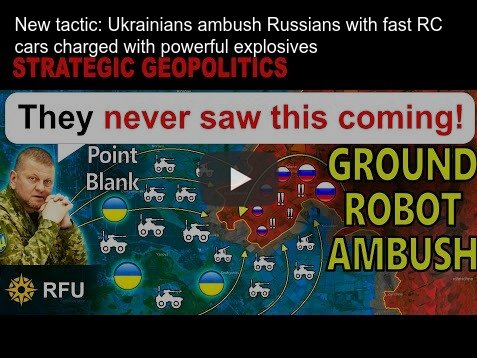 Ukrainians ambush Russians with RC cars equipped with bombs.