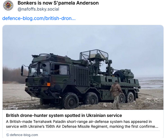 Picture of British anti-drone Terrahawk Paladin system spotted in Ukraine.