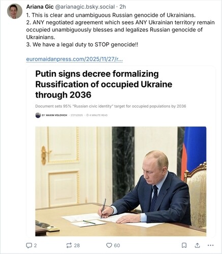 Putin signs decree formalizing Russification of occupied Ukraine.