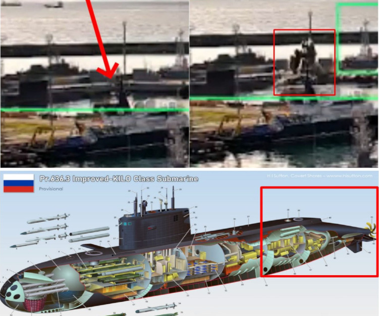 Drones attacked a Russian sub, damaging it.