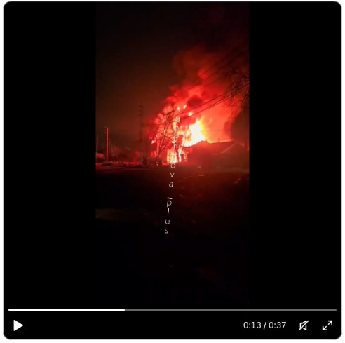 A missile hit Bataysk, ensuing fire.