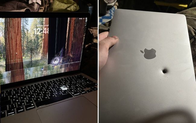 A Ukrainian soldier had his Macbook get hit with a piece of artillery shell, and it's still working minus some screen damage.