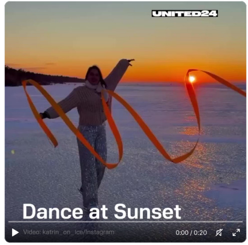 Figure-skating coach Kateryena dances on the ice at sunset.