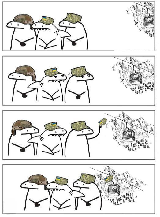 Flork of Cows gives a hat to a ski lift (a Russian helicopter ran into ski lift wires.)